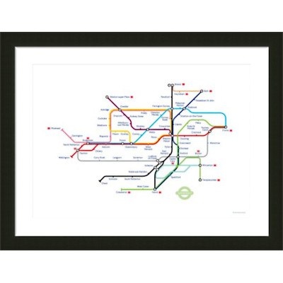 Somerset Transport Map - Framed