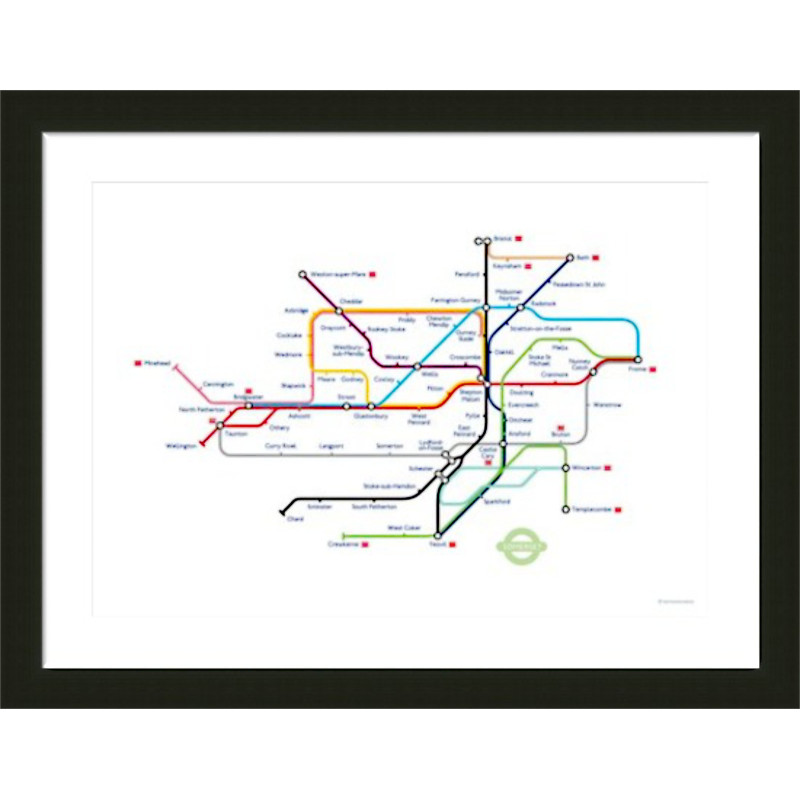 Somerset Transport Map - Framed Somerset Transport Map - Framed